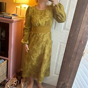 SHEIN Long Sleeve Cinched Waist Gown